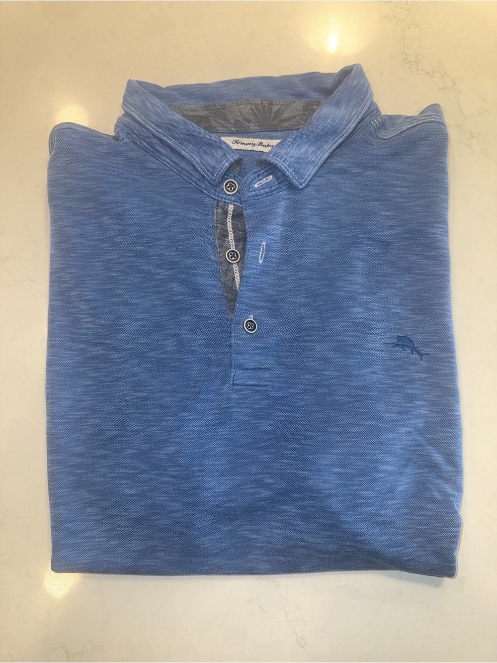Tommy Bahama Sky Blue Heather Short-Sleeve Polo